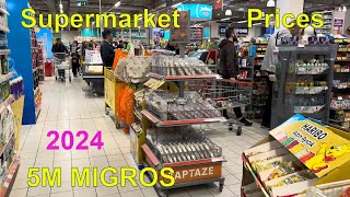 Current prices in Turkish supermarkets 5M Migros tour in Alanya Turkey 2024 [upl. by Kowalski775]