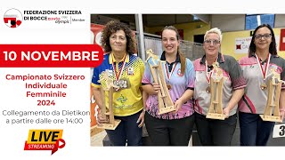 Campionato Svizzero Individuale Femminile 2024  Dietikon  Bocce [upl. by Nirtiac]