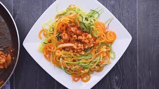 Spiralized Carrots With Beats amp Turkey Carrot Zucchini Noodles [upl. by Kabab]