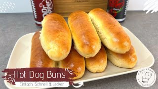 😋Die musst du unbedingt probieren  Hot Dog Brötchen🌭 selber machen  Perfekt als Super Bowl Snack [upl. by Rabelais]