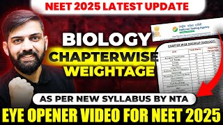 NEET Syllabus 2025 Chapter wise Weightage  NEET 2025 Syllabus Update  NEET 2025 latest update [upl. by Alacim898]