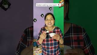 icecream eating sistershorts youtubeshorts [upl. by Rases]