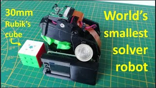 Worlds smallest Rubiks cube solver robot DIY 3D printed fully autonomous [upl. by Tebor35]