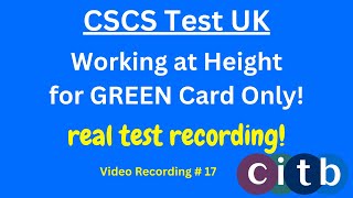 CSCS Card UK CSCS Test 2024 CSCS Test for Green Card constructionsafety 17 working at height [upl. by Aronal]