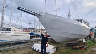 70  Making a new BOWSPRIT Rebuilding a STEEL boat⛵⛵ [upl. by Ecargyram]