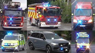 Luton Fire Engines Aerial Platform and Drone respond to High Rise Flat Fire [upl. by Ymmaj]