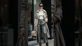 Trendy 2024 womens casual fashion look focusing on layered neutrals [upl. by Roger841]