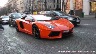 Lamborghini LP 7004 Aventador loud sound in Paris [upl. by Nader]