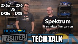 Horizon Insider Tech Talk Spektrum Transmitter Comparison  DX6e vs DX6 vs DX8e vs DX8 [upl. by Amelina449]