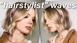 HOW TO DO WAVES LIKE A HAIRSTYLIST  styling beach waves for short hair with a flat iron [upl. by Yniatirb333]