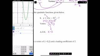 Vertex Form Intro Notes [upl. by Aerdnad]