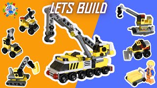 Lego Construction Team Construction Set MINI VEHICLES Tutorial SATISFYING Mini Blocks [upl. by Columbus235]