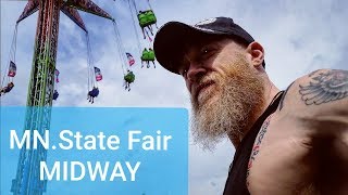 Minnesota State Fair 2018  Midway Rides [upl. by Anihsat113]