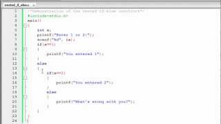 C Programming Tutorial  20 Nested ifelse Statement [upl. by Abih]