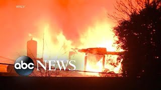 Fertilizer plant on fire for more than a day in North Carolina forces evacuations [upl. by Eran415]