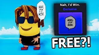 MEME SEA GET NAH ID WIN For FREE amp SHOWCASE Roblox [upl. by Aenneea910]