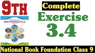 class 9 maths chapter 3 exercise 34  national book foundation class 9 maths  fazal academy [upl. by Resarf]