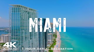 4K MIAMI 2024 🇺🇸 1 Hour Drone Aerial Relaxation Film  Florida FL USA United States GTA VI 6 [upl. by Solohcin]