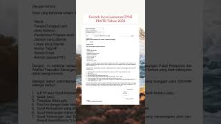 Surat Lamaran CPNS PPATK Tahun 2023 [upl. by Makell]