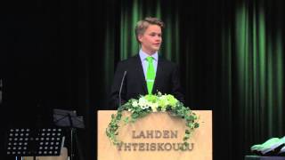 YLIOPPILAAN PUHE  LAHDEN YHTEISKOULUN LUKIO 2011 [upl. by Ogait]