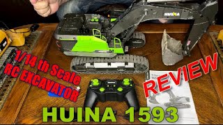 RC EXCAVATOR HUINA 1593 REVIEW [upl. by Sevy]