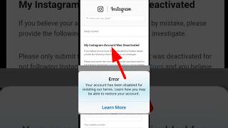 Instagram Account Disabled how to get back  How to Recover Disabled Instagram Account Reactivate [upl. by Ignatius169]