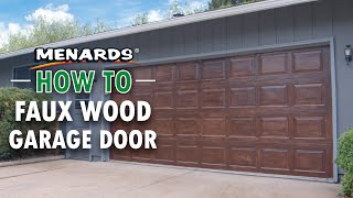 How To Faux Wood Garage Door  Menards [upl. by Llirpa]