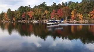 Cessna 185 arrival Sebago Lake Maine [upl. by Pyle796]