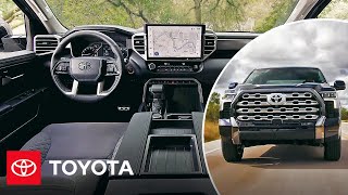 A Look Inside the 2022 Toyota Tundra Interior amp Features  Toyota [upl. by Ykcul310]