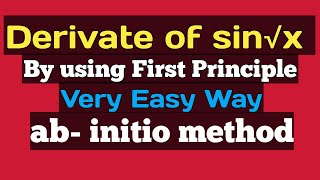 Derivative of sin root x by first principle  differentiate sin √x by first Principle  easy way [upl. by Ahto]