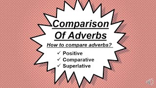 Comparison of Adverbs Comparative and Superlative Adverbs English Grammar [upl. by Atiuqnahs]