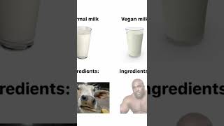 Normal milk vs vegan milk ☠️☠️☠️☠️ [upl. by Rehpetsirhc192]