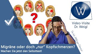 Selbsttest🖊Habe ich Migräne quotnormalequot Kopfschmerzen Spannungskopfschmerzen sogehtgesund Test3 [upl. by Onej654]