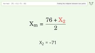 Find the midpoint between two points p1 7611 and p2 7126 StepbyStep Video Solution [upl. by Nylirehc]