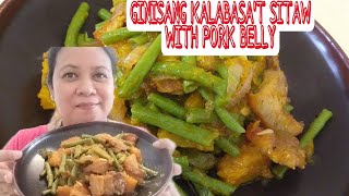 Ginisang Kalabasat Sitaw with Pork BellyHaydee Umnas Cooking Vlog [upl. by Jabon831]