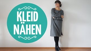 Gemütliches Kleid nähen  Aus Strickstoff [upl. by Bonnie]