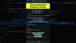 Quick Grid Property Columns  blazor dotnetcore [upl. by Atirma785]