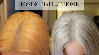 TONING BLEACHED HAIR AT HOME  Wella T18 [upl. by Dietsche710]