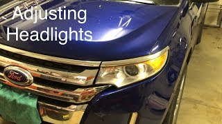 How to Adjust Headlight Beam Height on a Ford Edge [upl. by Limay72]