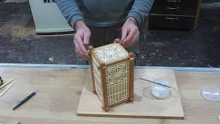 Kumiko shoji japanese lamp How we make it Assembly [upl. by Nnylyrehc621]