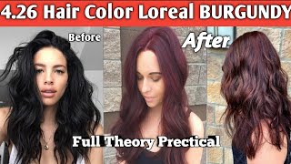 Hair color theorylorealmejrial 426 Burgundy color krne ka shi tarika [upl. by Treiber]