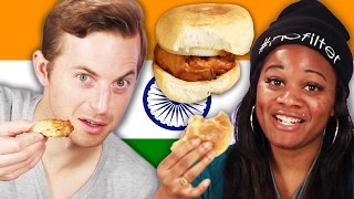 People Try Indian Street Food [upl. by Starobin]