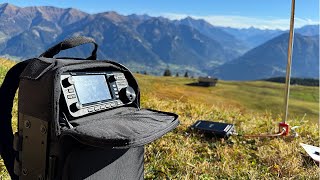 Using the Icom 705 in the Swiss alps [upl. by Nnovahs]