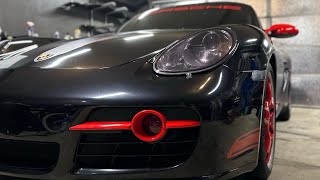 Tinting a Porsche headlight with Vvivid Ultimate headlight tint light smoke [upl. by Somar]