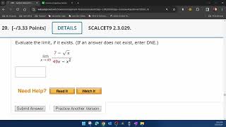 Calculus 1  HW1 Q20  23029  WebAssign [upl. by Iliak]