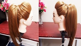 MESSY HIGH PONYTAIL WITH PUFF HAIRSTYLE  DIY EASY HAIRSTYLE FOR COLLEGEWORKPARTY [upl. by Anemolif175]