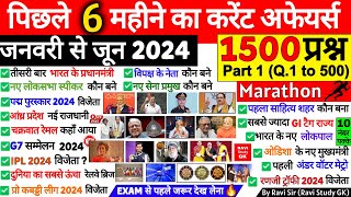 Last 6 Month Current Affairs 2024  January 2024 To June 2024  Most Important Current Affairs 2024 [upl. by Xuaegram]