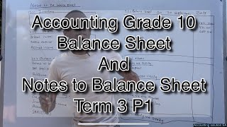 Grade 10 Accounting Term 3  Balance Sheet amp Notes Full video Part 1 of 2024 [upl. by Novek]