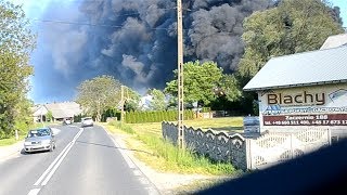 OSP Żołynia  Pożar składu opon w Markowej [upl. by Annahc]