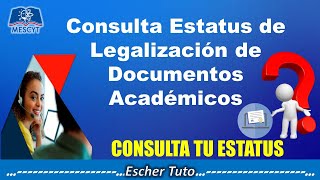 Como consultar mi Estatus de Legalizacion de Documentos Académicos MESCyT  EN LÍNEA [upl. by Anaillil]